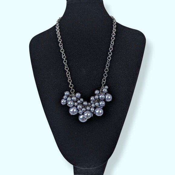 Vera Wang Dark Faux Pearl Bauble Necklace - Picture 2 of 5